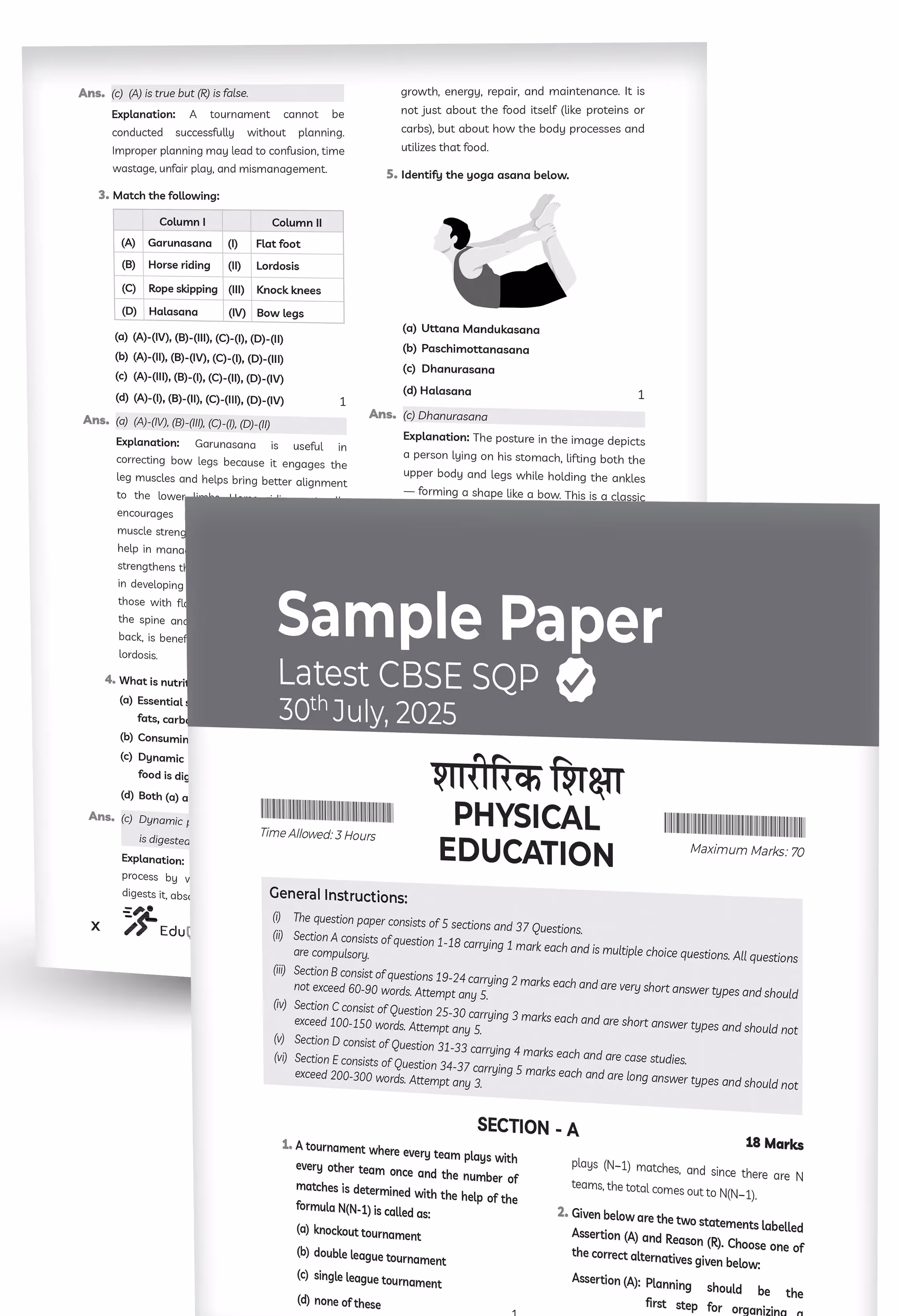 Educart CBSE Sample Paper Class 12 2025-26 – Physical Education (Based on latest CBSE Sample Papers Released on 30-07-25) For 2026 Board Exam