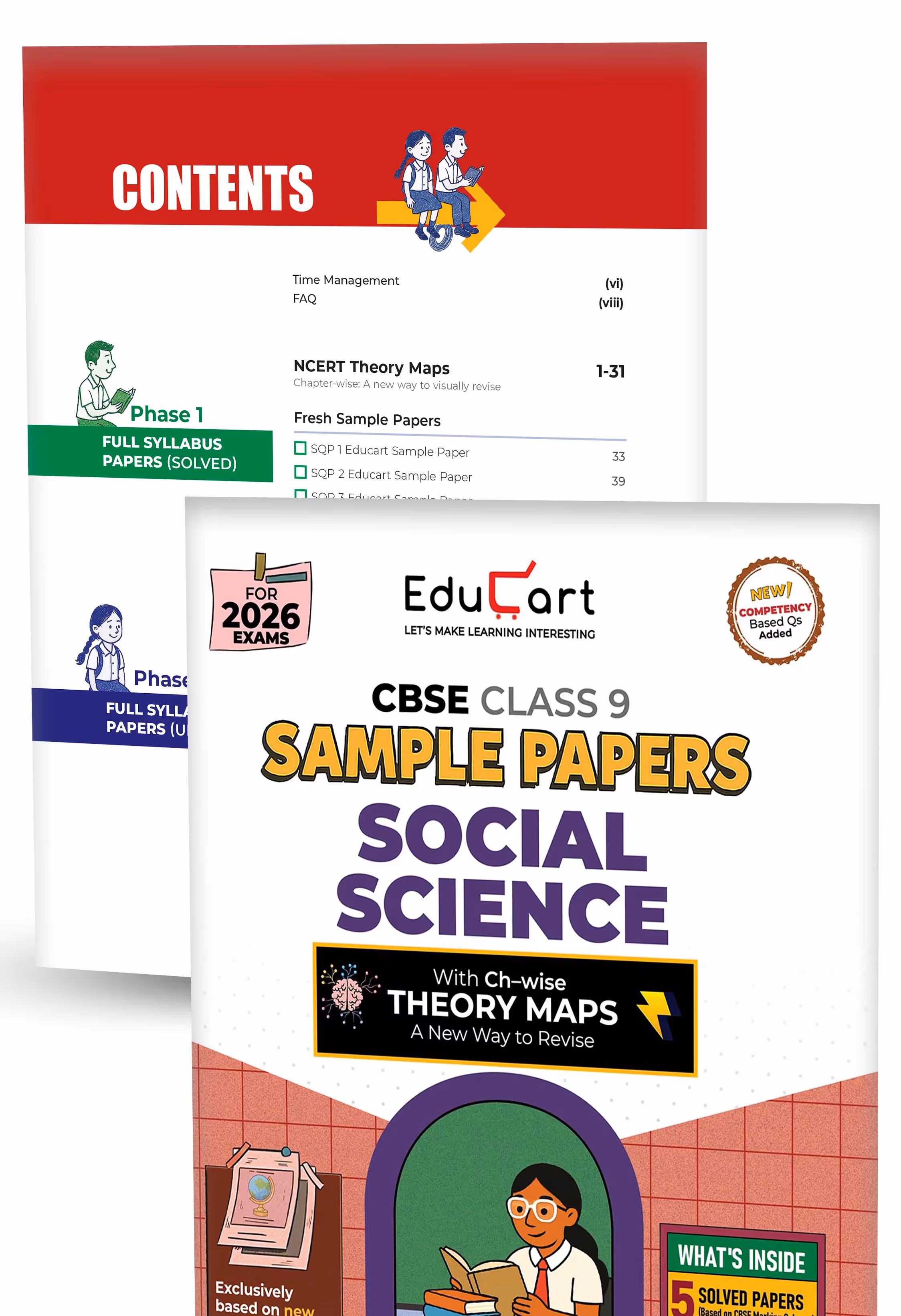 Educart CBSE Sample Paper Class 9 2025-26 - Science, Mathematics, Social Science & English (Introducing exclusive new practice concept on 2026 pattern) Set of 4 Books