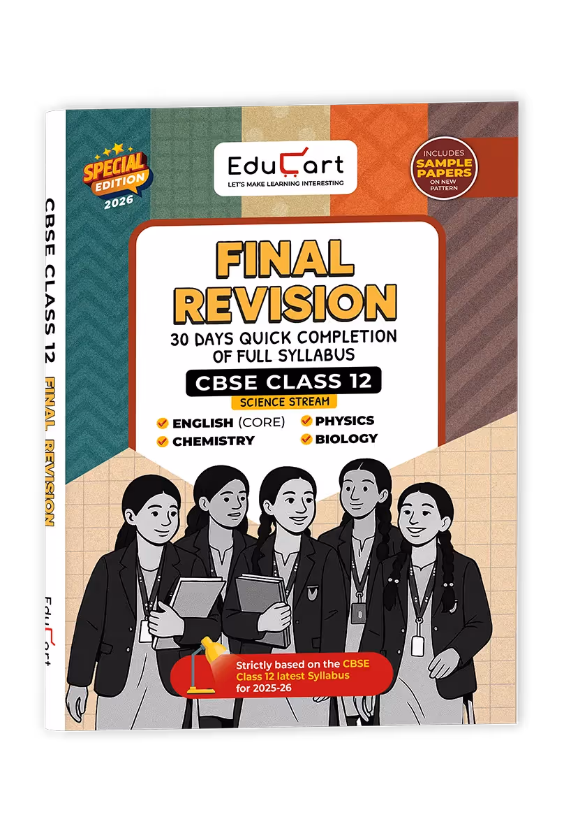 Educart CBSE Class 12 Final Revision Book 2026 - Biology + Physics + Chemistry + English Core (30 Days Quick Completion of Full Syllabus for 2025-26 Exam)