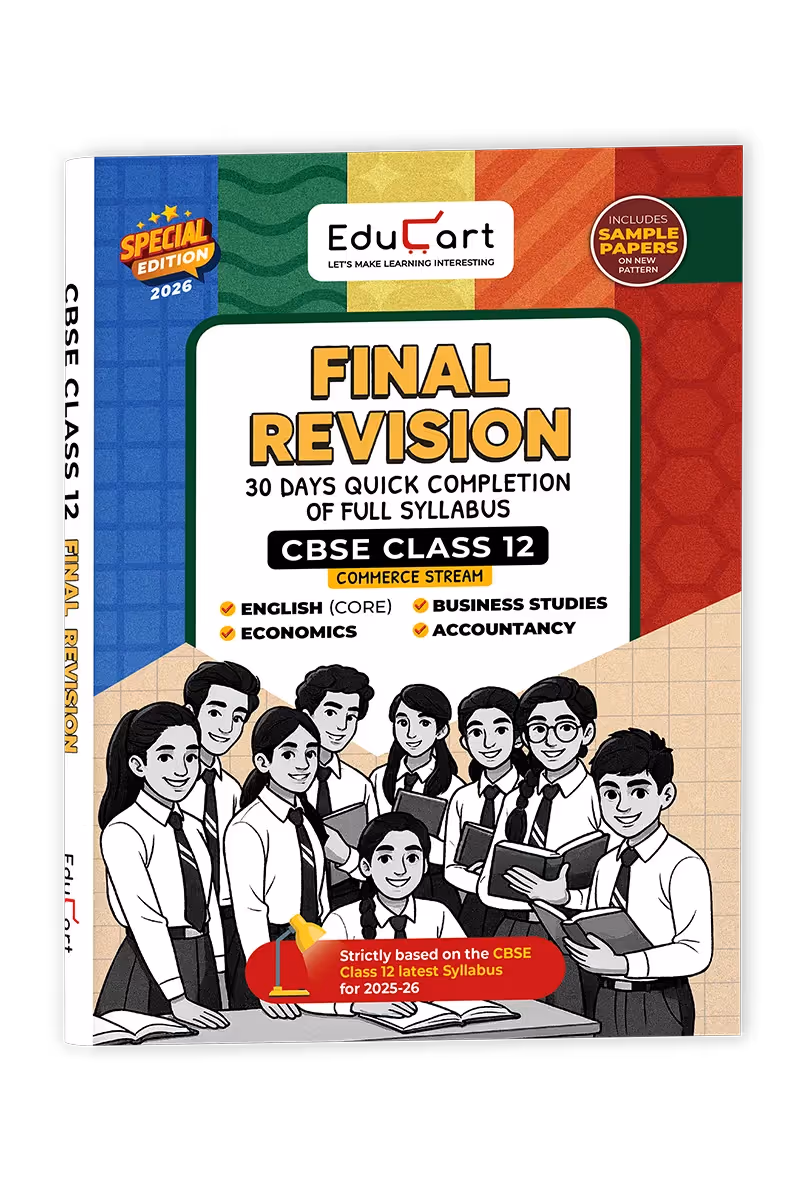 Educart CBSE Class 12 Final Revision Book 2026 - Accountancy + Economics + Business Studies + English Core (30 Days Quick Completion of Full Syllabus for 2025-26 Exam)