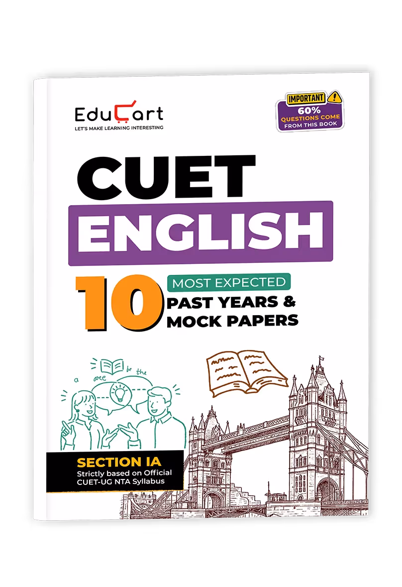 Educart 10 CUET 2026 UG Books English Past Years and Mock Papers - (Section IA, New NTA syllabus)