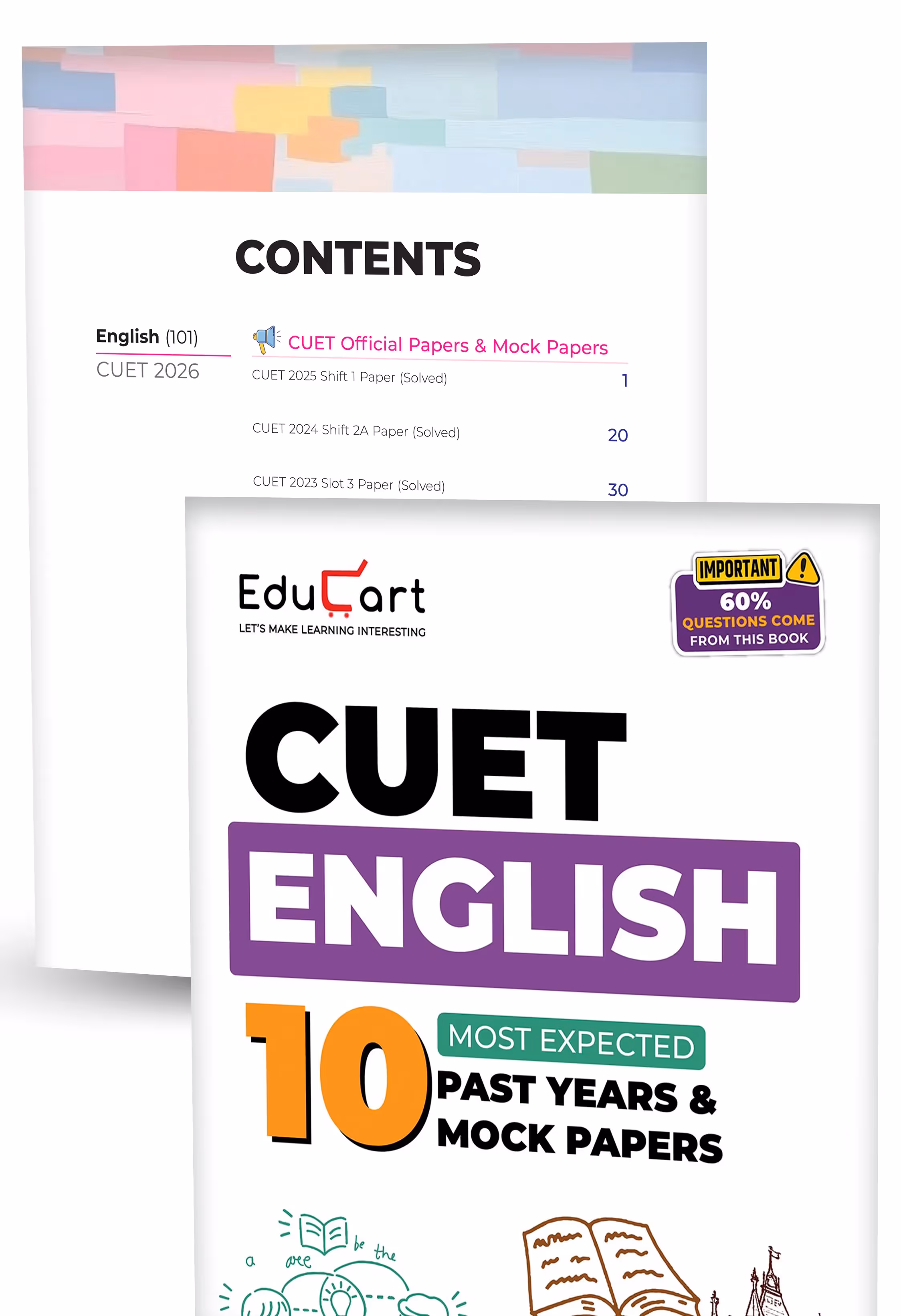 Educart CUET UG 2026 General Test & English Combo | Theory and Mock Papers Book | Based on NTA Pattern