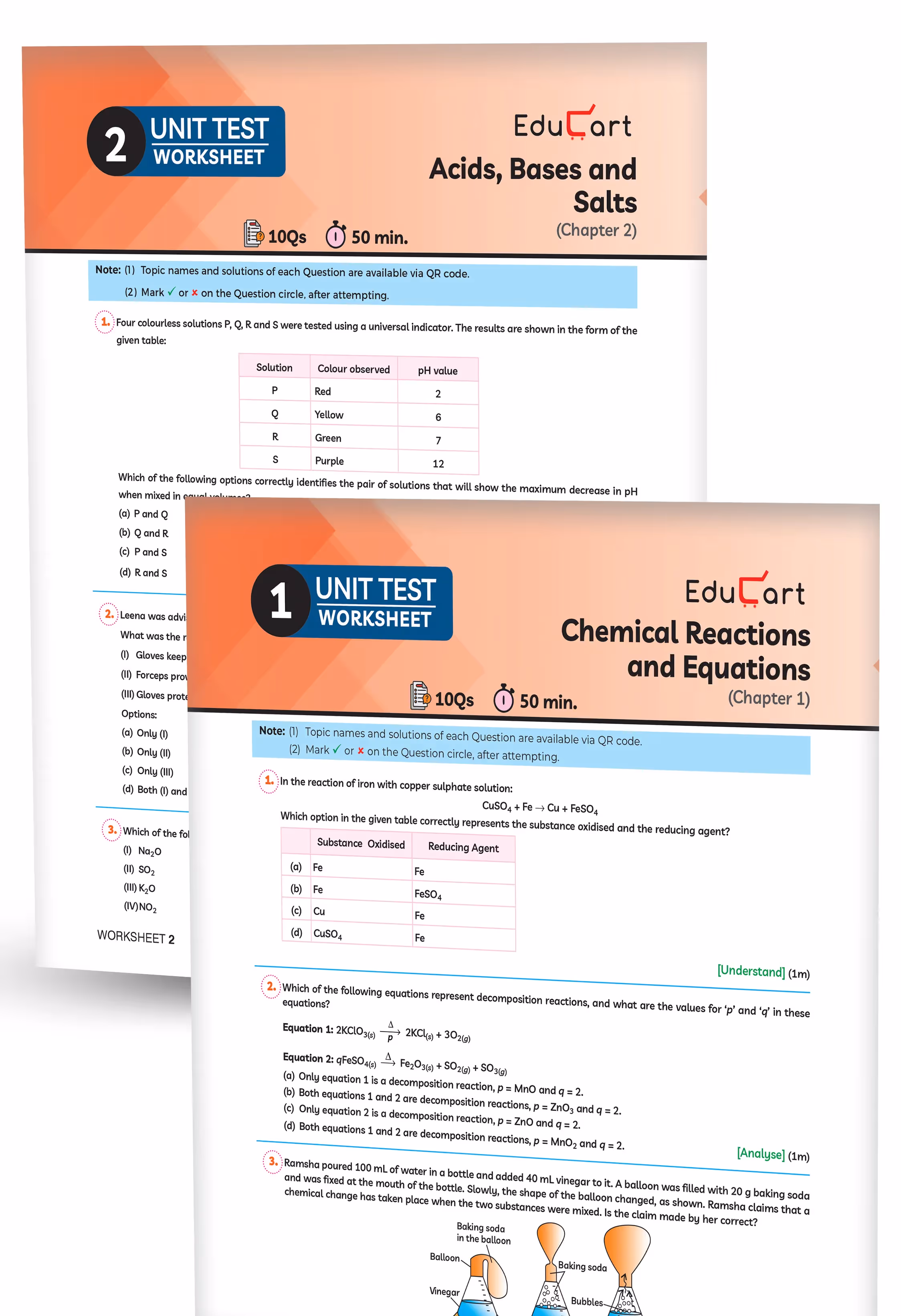 Educart CBSE Class 10 Science Question Bank 2026-27 | Chapterwise, Case-Based & Competency-Based Qs | Unit Test Worksheets, Notes & Visuals | NCERT Based CBSE 2027