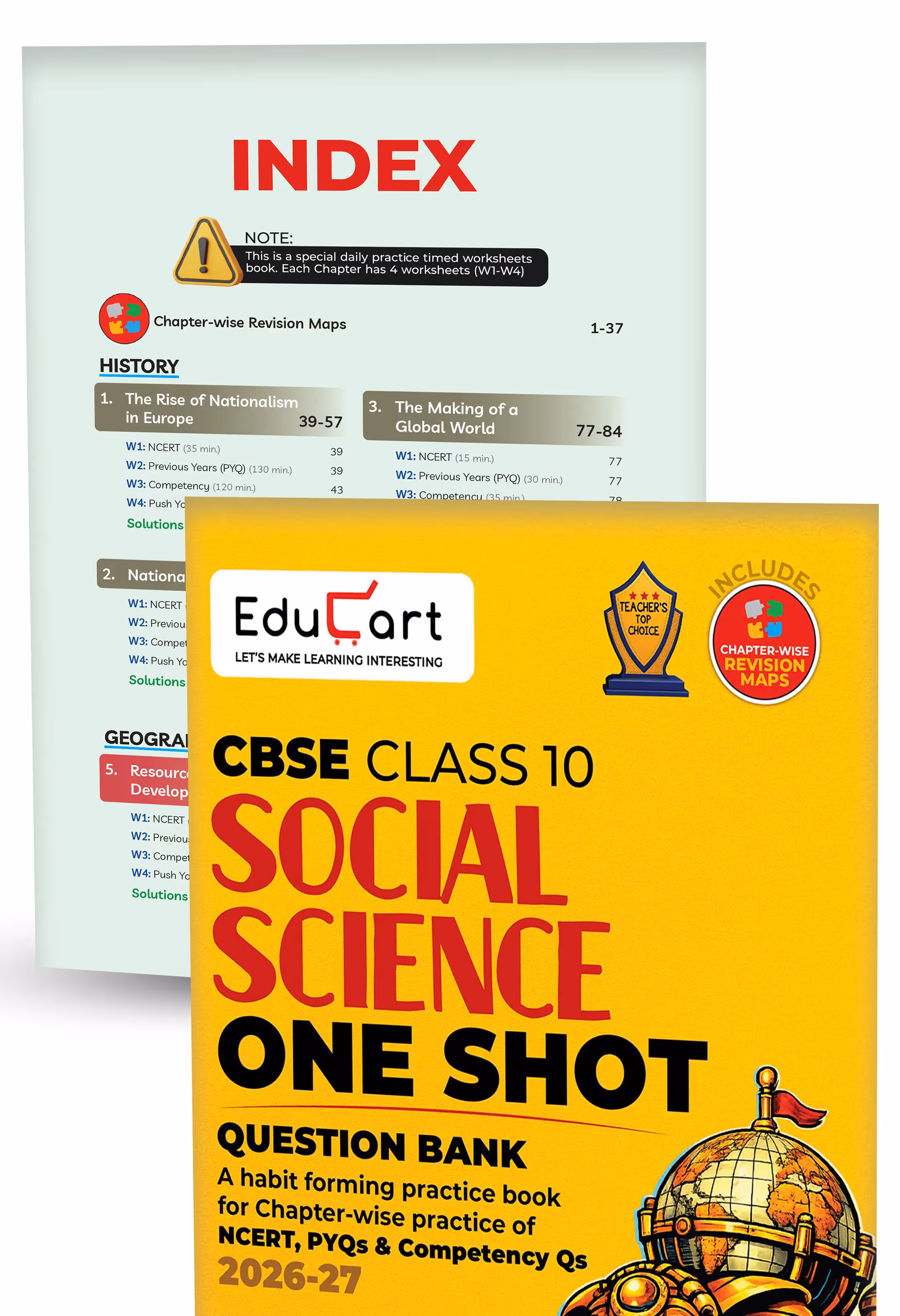 Educart CBSE Class 10 One Shot Question Bank Bundle 2026–27 | Science, Maths Standard, English & SST | Chapterwise NCERT Qs, PYQs & Competency-Based Qs | CBSE 2027 Exam