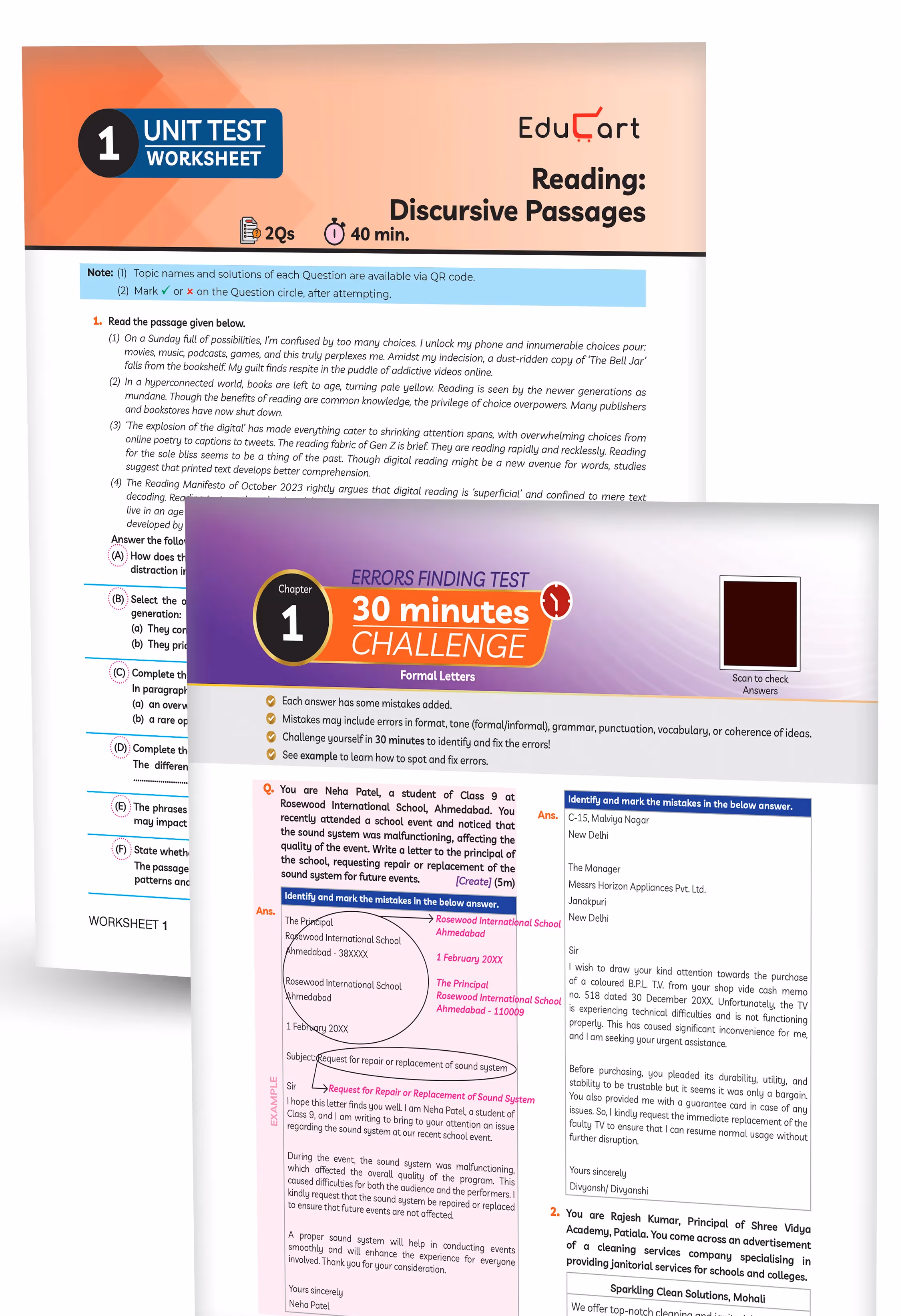 Educart CBSE Class 10 English Question Bank 2026-27 | Chapterwise, Case-Based & Competency-Based Qs | Unit Test Worksheets, Notes & Visuals | NCERT Based CBSE 2027
