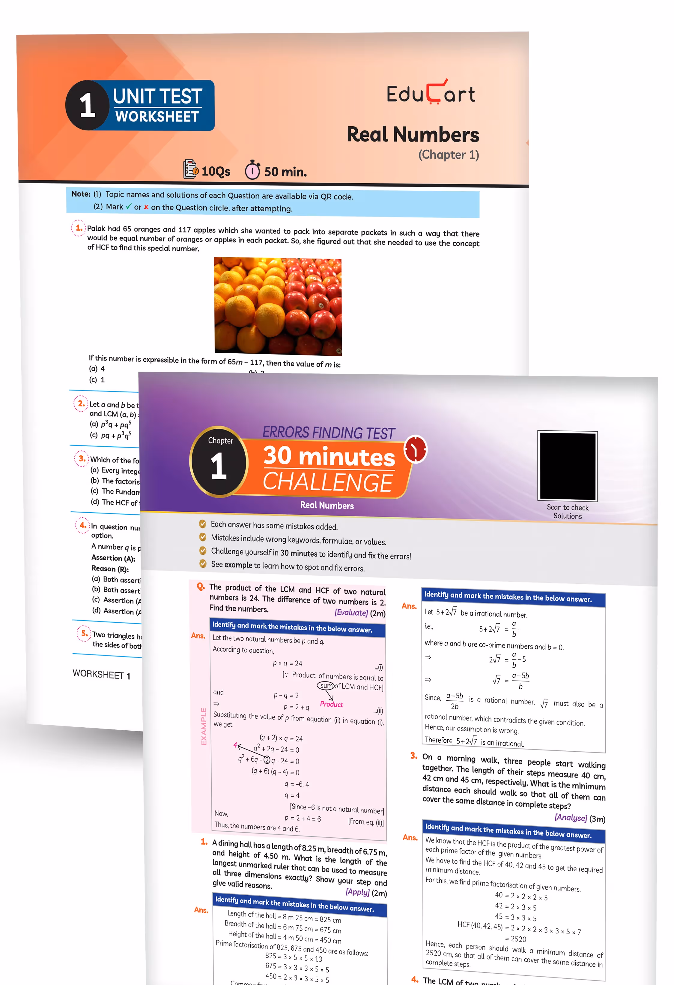 Educart CBSE Class 10 Mathematics Question Bank 2026-27 | Chapterwise, Case-Based & Competency-Based Questions | Unit Test Worksheets, Notes & Visuals | NCERT Based CBSE 2027