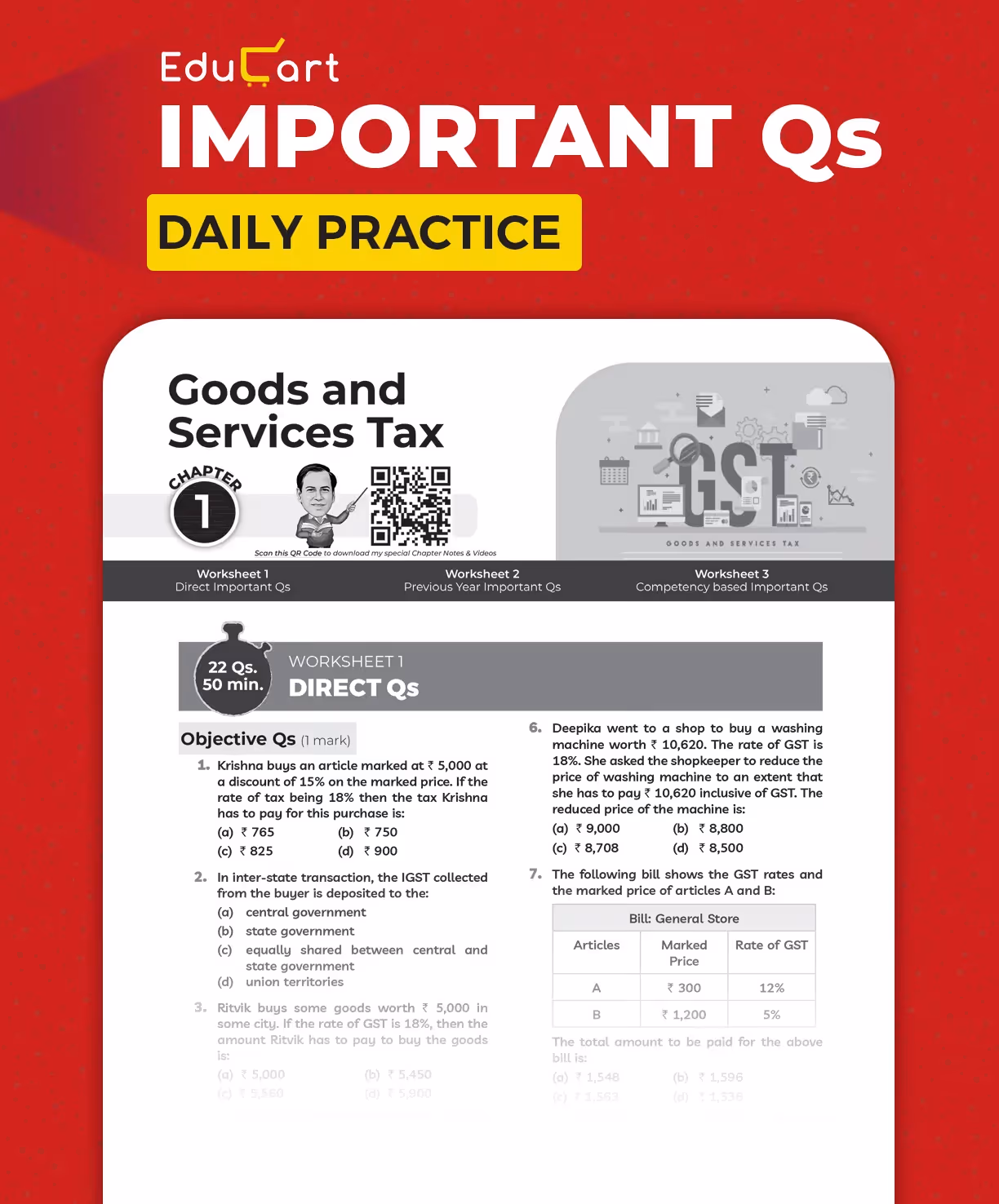 Educart ICSE Class 10 Mathematics One Shot Question Bank 2026-27 | Chapter-wise Practice Includes PYQs & Competency-Based Qs | Unit Test Worksheets | Latest Syllabus 2027 Exam