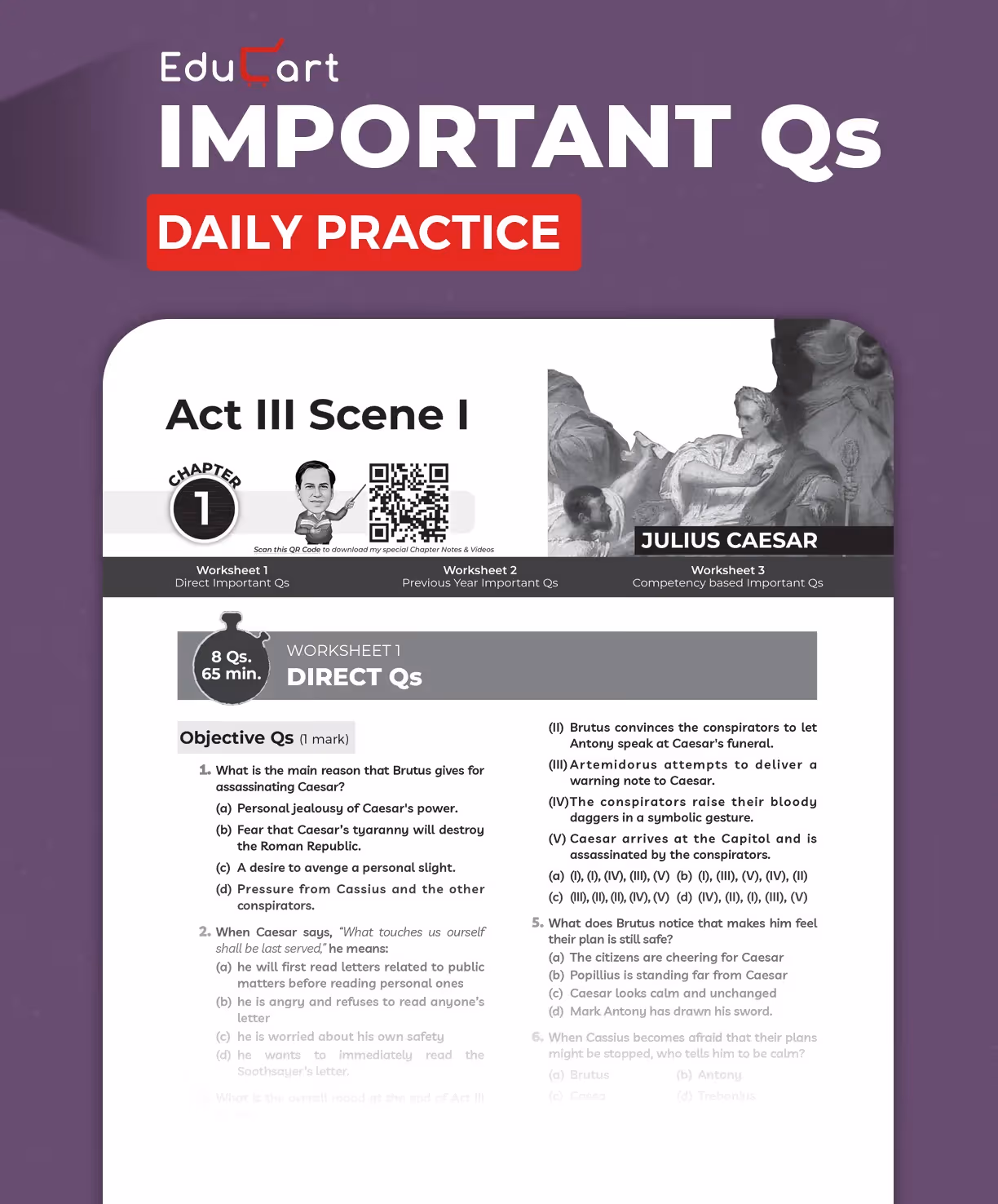 Educart ICSE Class 10 Literature in English One Shot Question Bank 2026-27 | Chapter-wise Practice Includes PYQs & Competency Based Questions | Latest Syllabus 2027