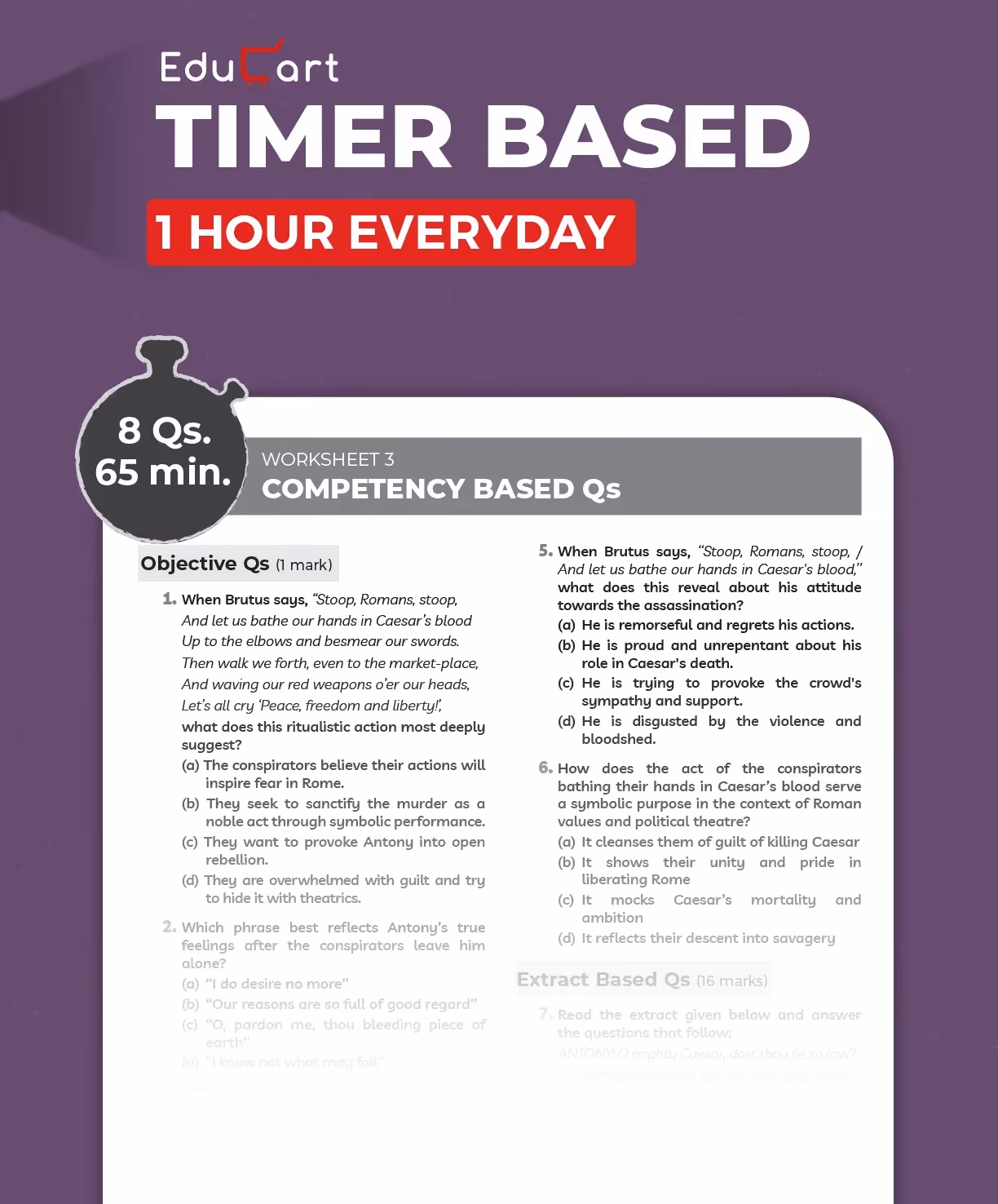 Educart ICSE Class 10 Literature in English One Shot Question Bank 2026-27 | Chapter-wise Practice Includes PYQs & Competency Based Questions | Latest Syllabus 2027