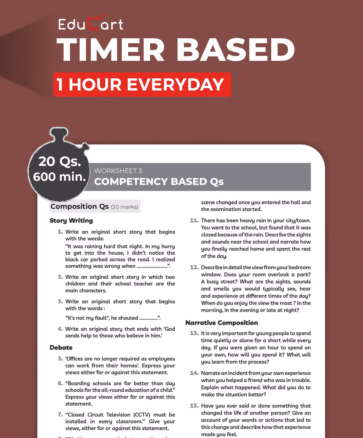 Educart ICSE Class 10  English Language One Shot Question Bank 2026-27 | Chapter-wise Practice Includes PYQs & Competency Based Questions | Latest Syllabus 2027