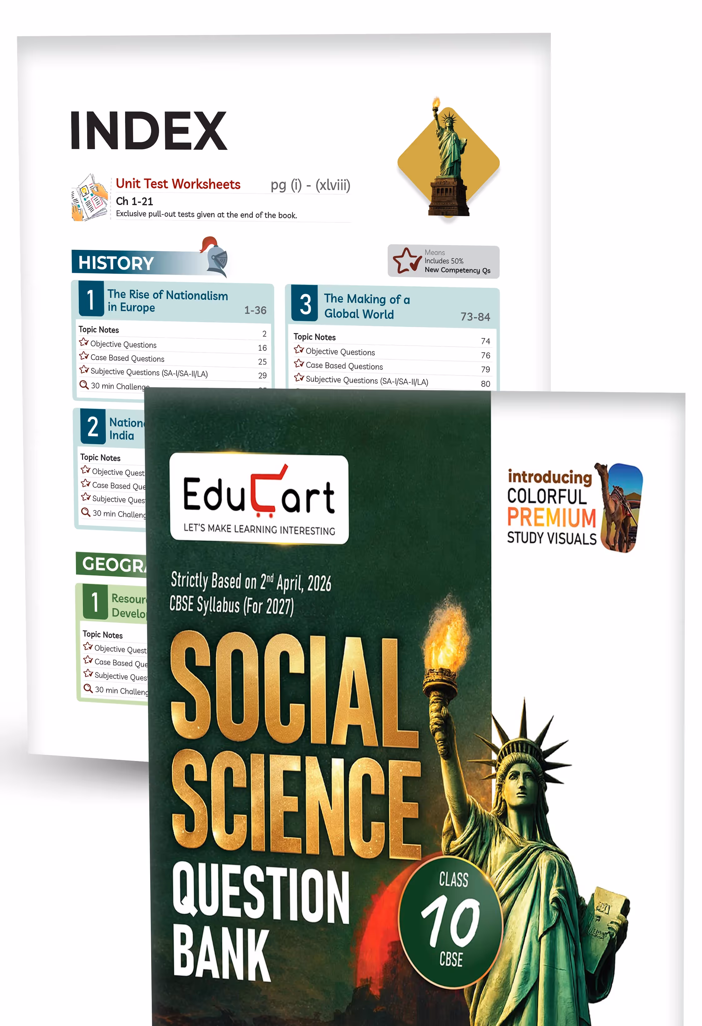 Educart CBSE Class 10 Question Bank Combo 2026–27 | Science, Maths, SST, English & Hindi B | Chapterwise PYQs, Competency-Based & Case-Based Qs | 2027 Syllabus