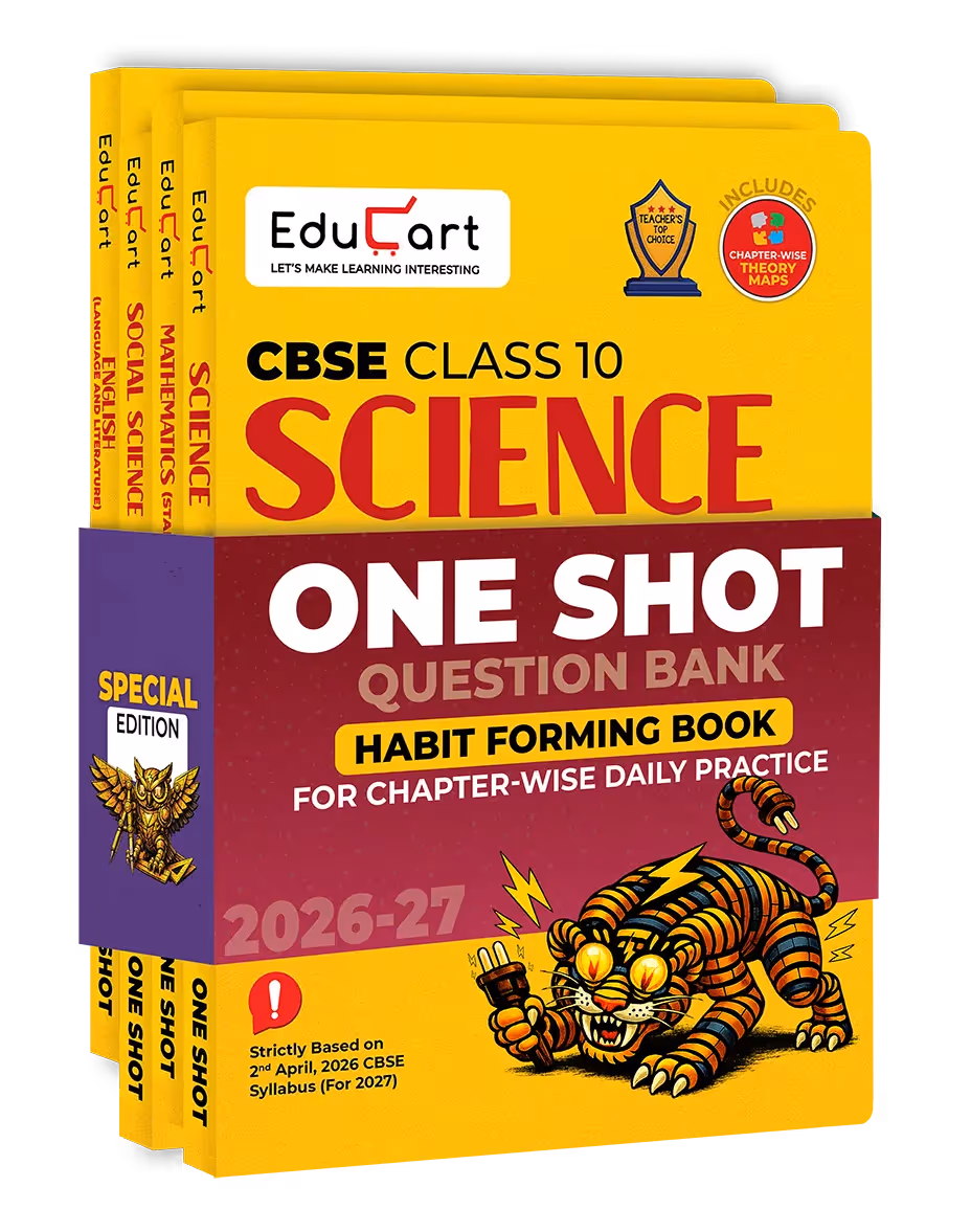 Educart CBSE Class 10 One Shot Question Bank Bundle 2026–27 | Science, Maths Standard, English & SST | Chapterwise NCERT Qs, PYQs & Competency-Based Qs | CBSE 2027 Exam