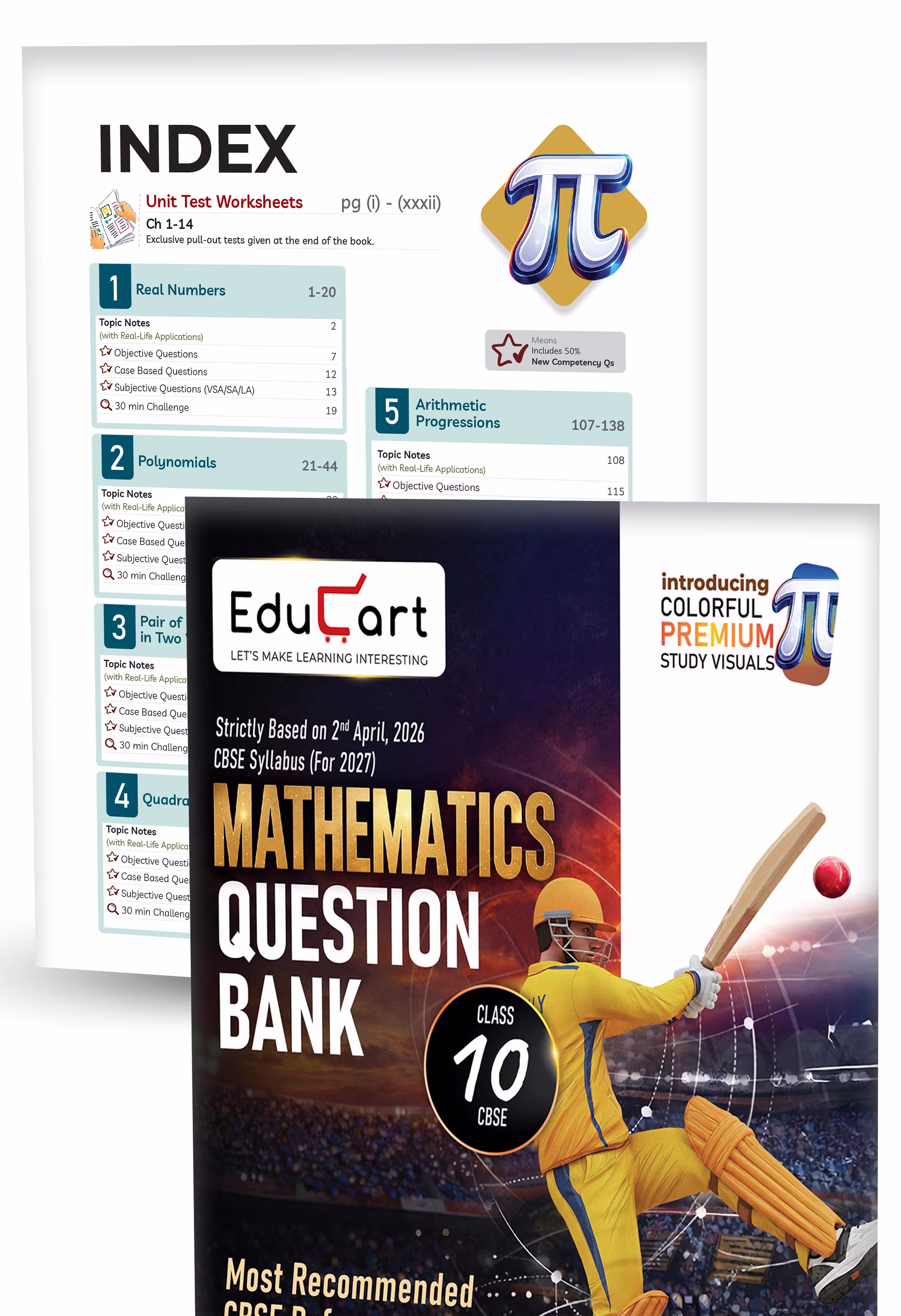Educart CBSE Class 10 Question Bank Combo 2026–27 | Science, Maths, SST, English & Hindi B | Chapterwise PYQs, Competency-Based & Case-Based Qs | 2027 Syllabus