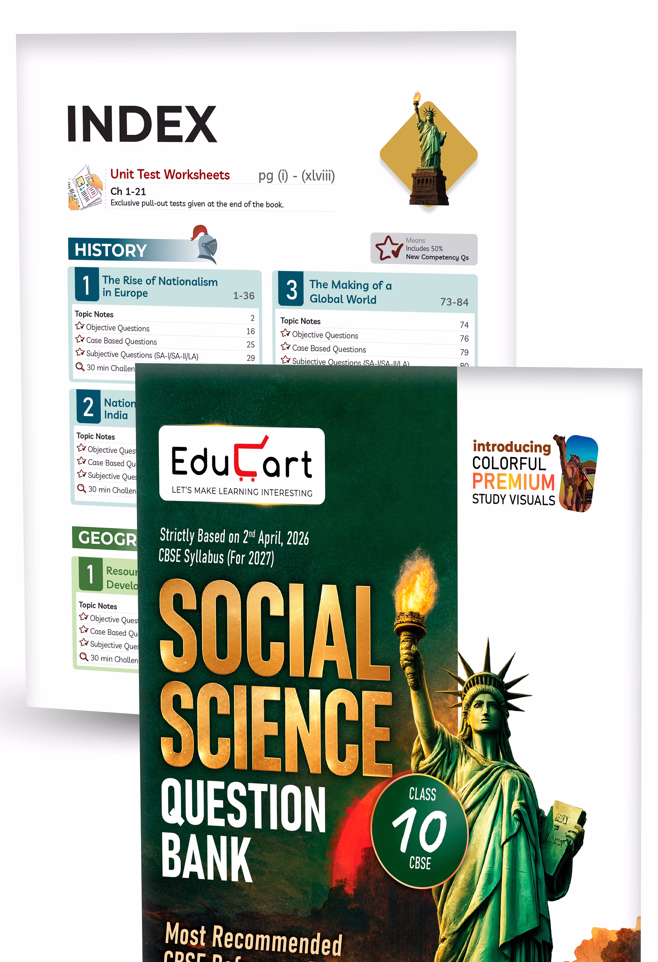 Educart CBSE Class 10 Question Bank Combo 2026–27 | Science, Maths, SST, English & Hindi B | Chapterwise PYQs, Competency-Based & Case-Based Qs | 2027 Syllabus