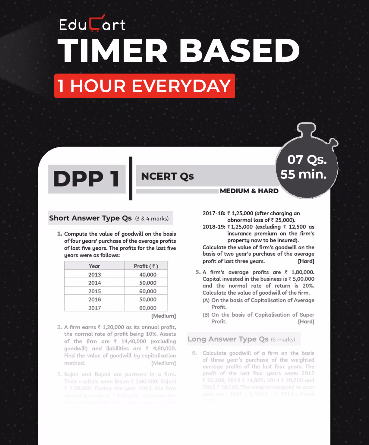 Educart CBSE Class 12 Accountancy One Shot Question Bank 2026–27 | NCERT Questions, PYQs & Competency-Based Qs | Unit Test Worksheet | Latest CBSE Syllabus & Exam Pattern 2027