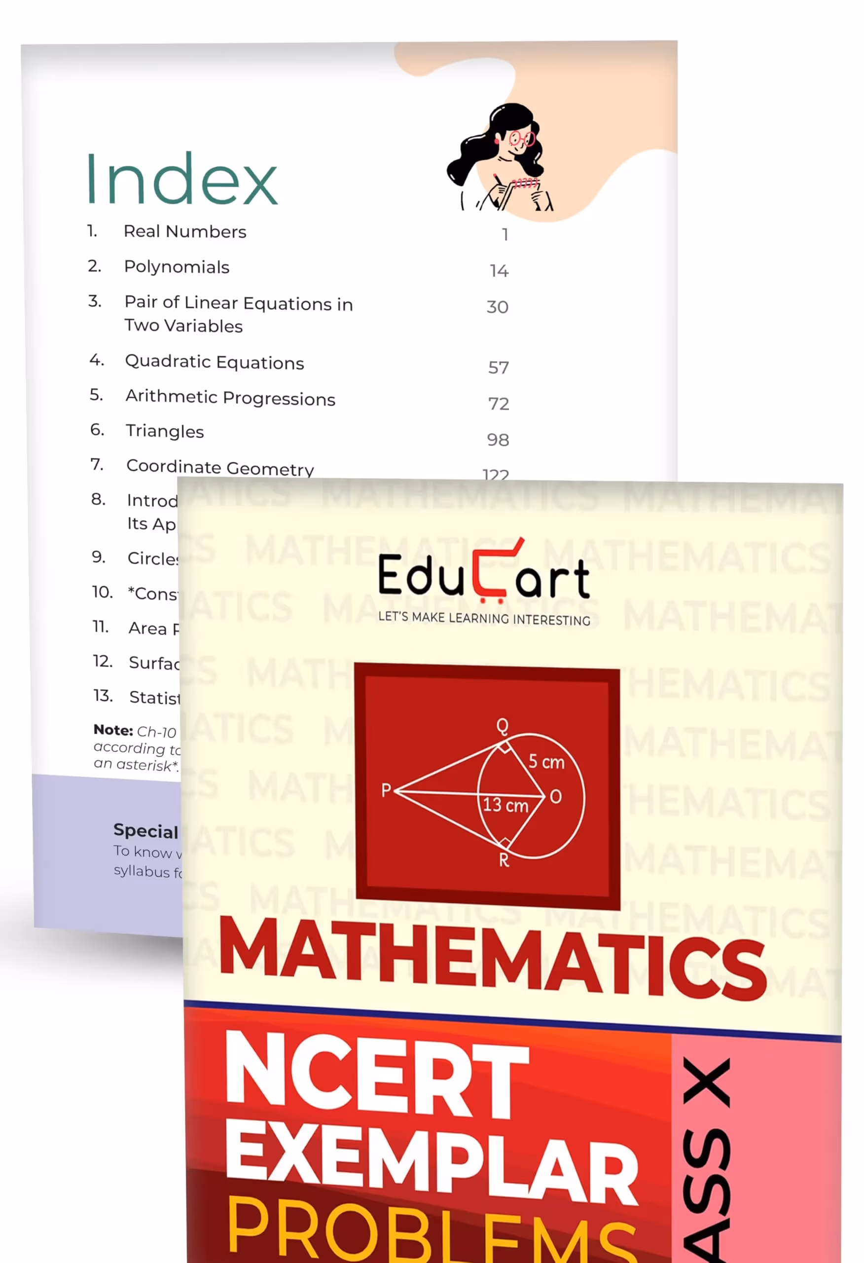 Educart NCERT Exemplar Class 10 Science & Mathematics 2026 Problems Solutions (For 2026-27 Board Exam)