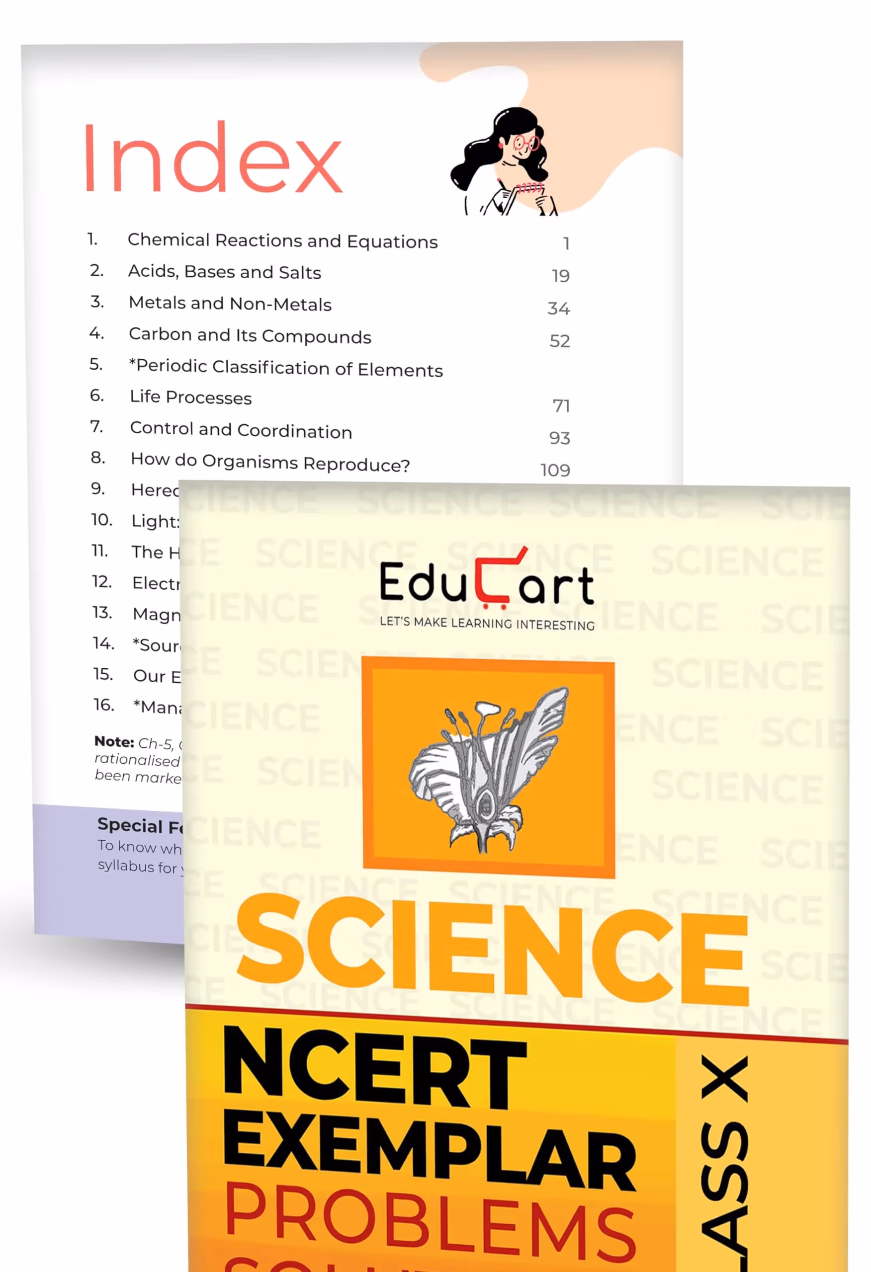 Educart NCERT Exemplar Class 10 Science & Mathematics 2026 Problems Solutions (For 2026-27 Board Exam)