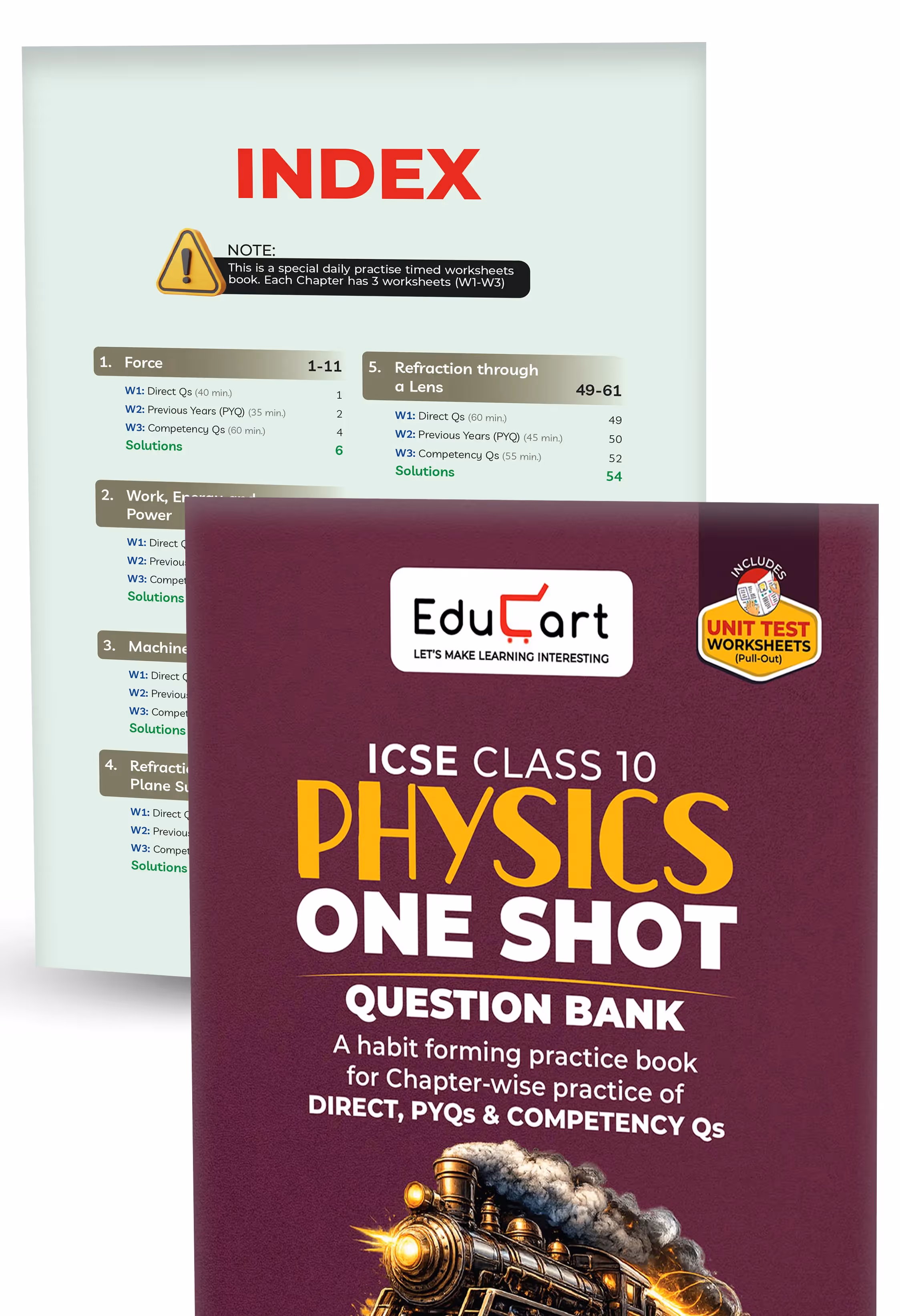 Educart ICSE Class 10 One Shot Question Bank 2027 (Set of 8 Books) | Physics, Chemistry, Maths, Biology, English 1 & 2, Geography, History & Civics | 2026–27 Exam
