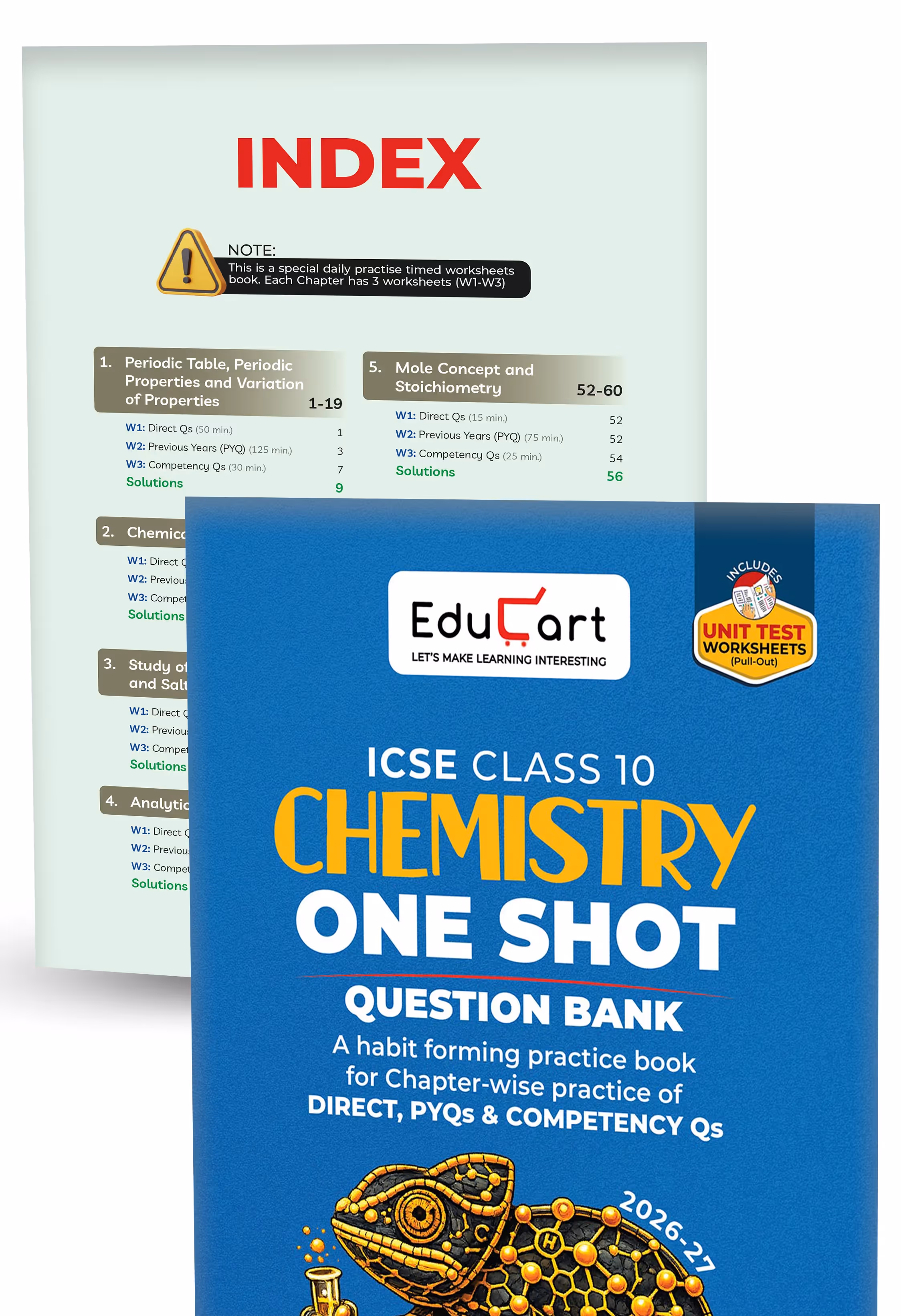 Educart ICSE Class 10 One Shot Question Bank 2027 (Set of 8 Books) | Physics, Chemistry, Maths, Biology, English 1 & 2, Geography, History & Civics | 2026–27 Exam