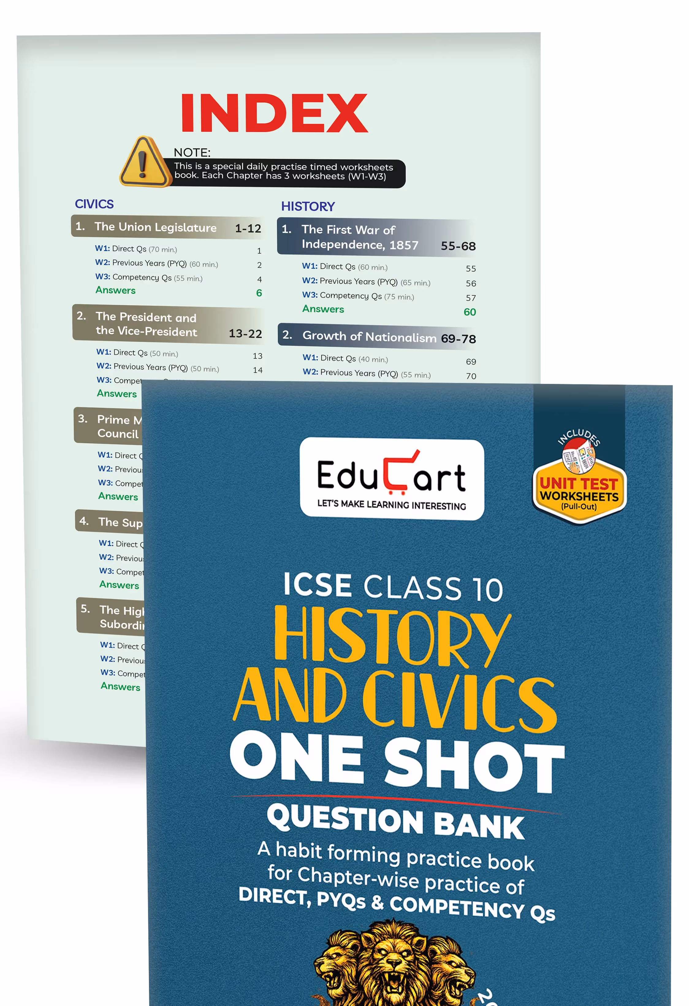 Educart ICSE Class 10 One Shot Question Bank 2027 (Set of 4 Books) | English Language, Literature in English, Geography, History & Civics | 2026–27 Exam