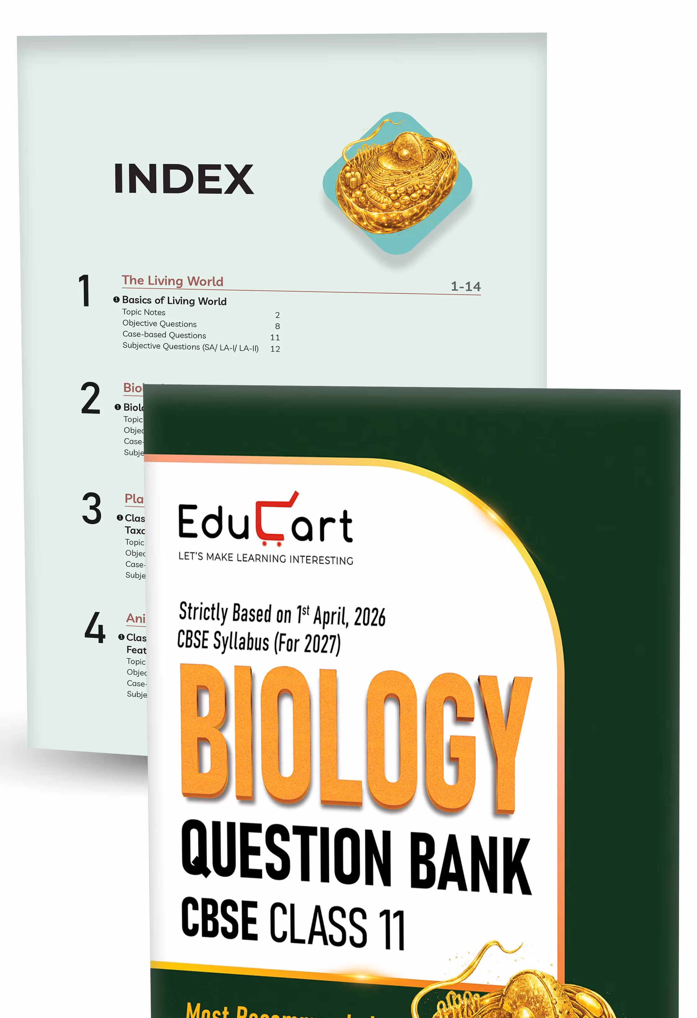 Educart CBSE Class 11 Question Bank Set of 4 (2026–27) | Physics, Chemistry, Biology & English Core | NCERT Chapter-wise PYQs, MCQs & Case-Based Qs | 2027 Exams