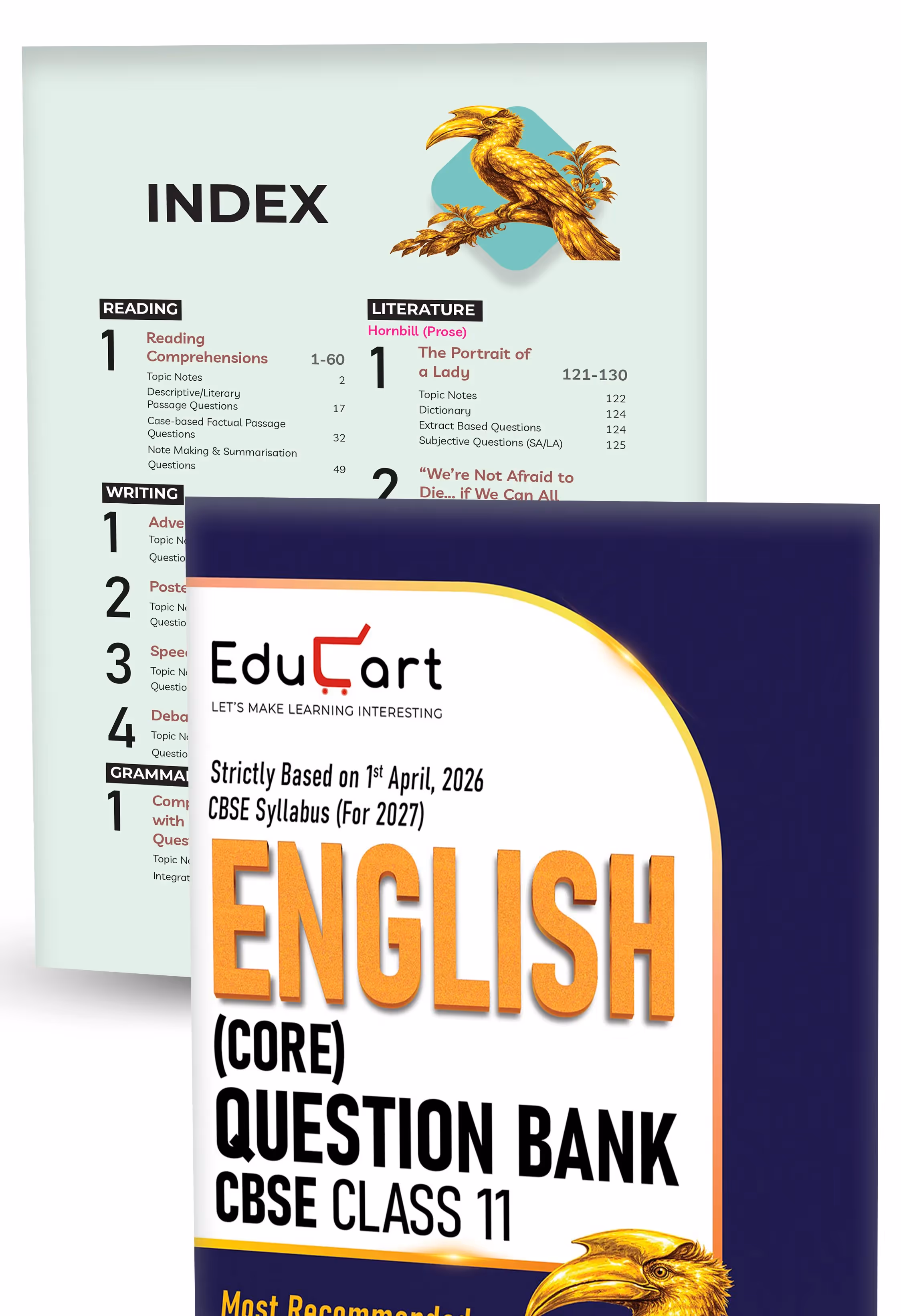 Educart CBSE Class 11 Question Bank Set of 4 (2026–27) | Physics, Chemistry, Mathematics & English Core | NCERT-Based Chapter-wise PYQs, MCQs & Case-Based Qs | 2027 Exams