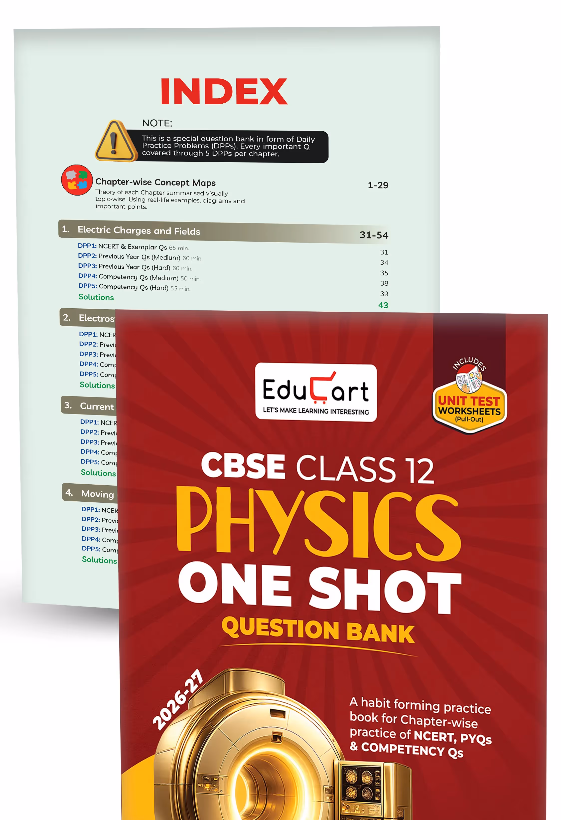 Educart CBSE Class 12 One Shot Question Bank Physics and Chemistry 2026–27 (Set of 2 Books) | NCERT Questions, PYQs & Competency-Based Qs | CBSE Board 2027