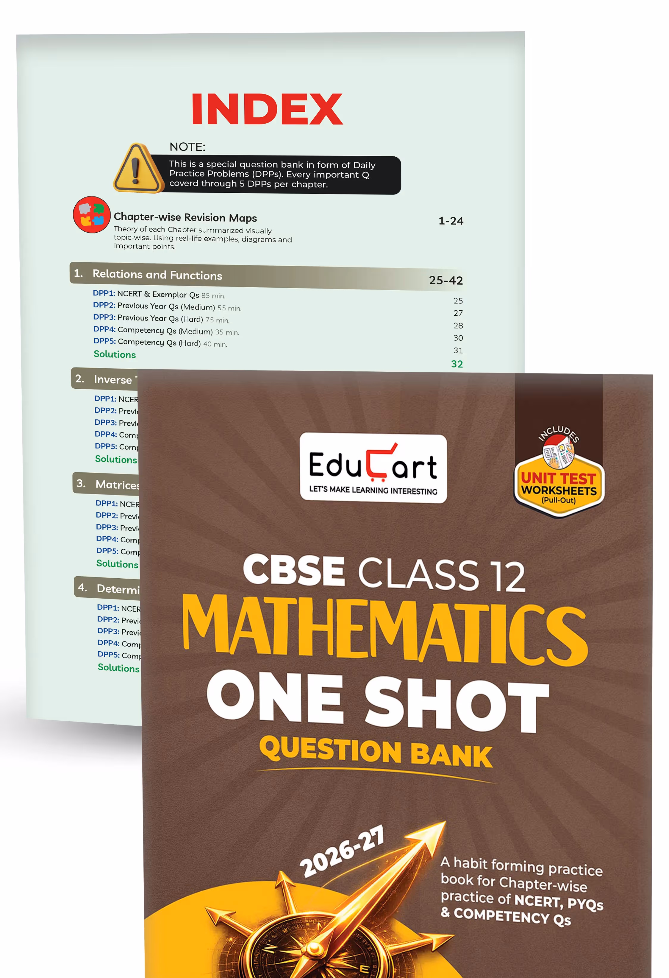 Educart CBSE Class 12 One Shot Question Bank Physics, Chemistry and Mathematics 2026–27 (Set of 3 Books) | NCERT Questions, PYQs & Competency-Based Qs | CBSE Board 2027