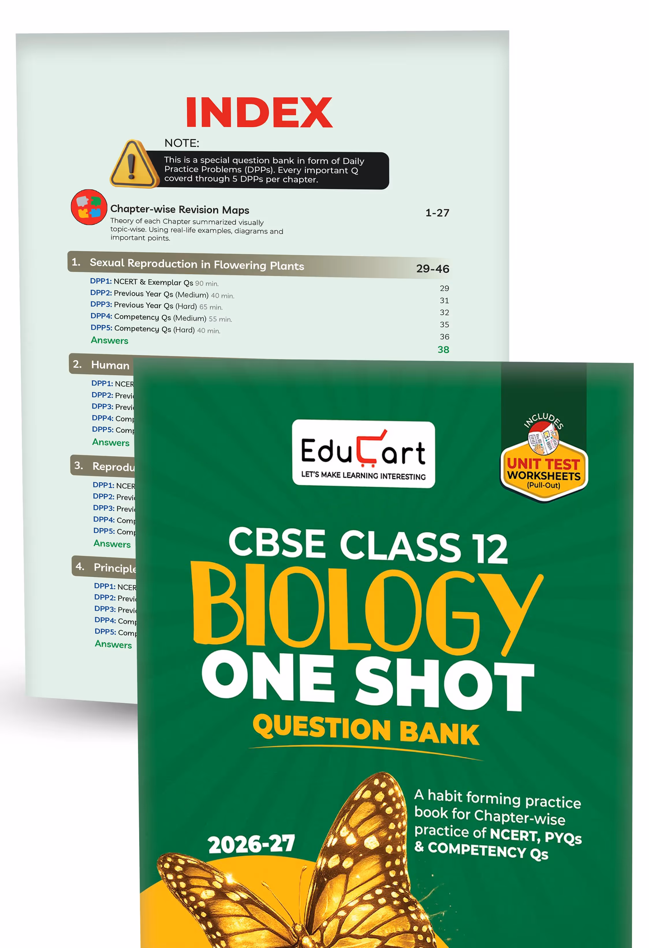 Educart CBSE Class 12 One Shot Question Bank Physics, Chemistry, Biology & English Core 2026–27 (Set of 4 Books) | NCERT Questions, PYQs & Competency-Based Qs | CBSE Board 2027