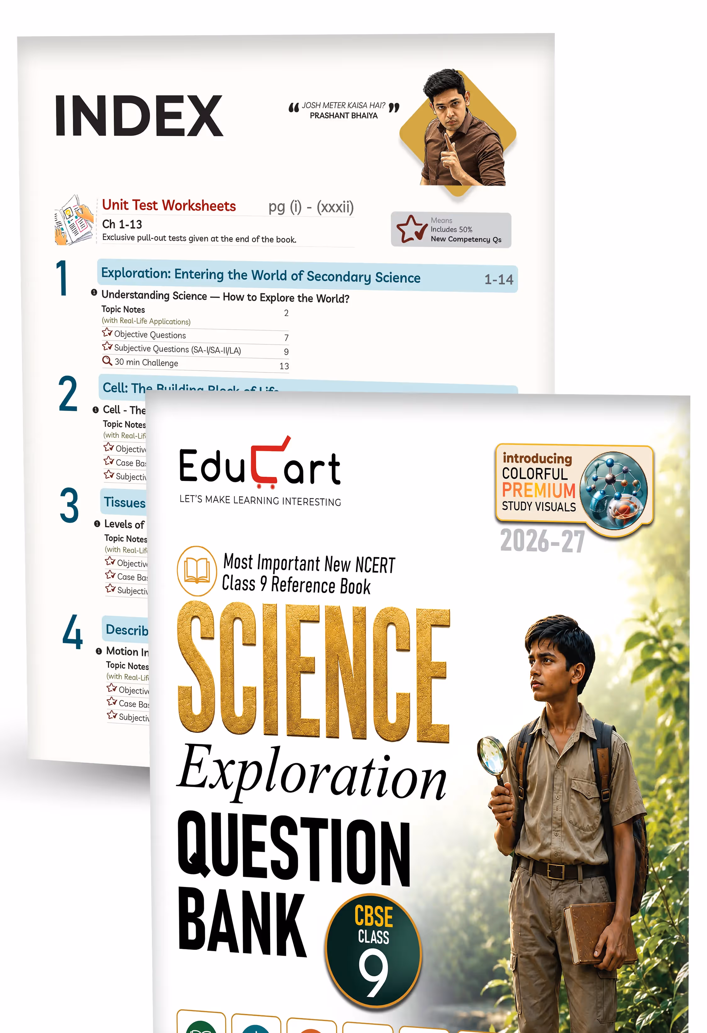 Educart CBSE Class 9 Question Bank 2027 Bundle of 3 Books | New NCERT Based Reference & Guidebook for 2026-27 | Science Exploration, Mathematics Ganita Manjari Part 1 & English Kaveri R1 & R2 With Pull-Out Worksheets