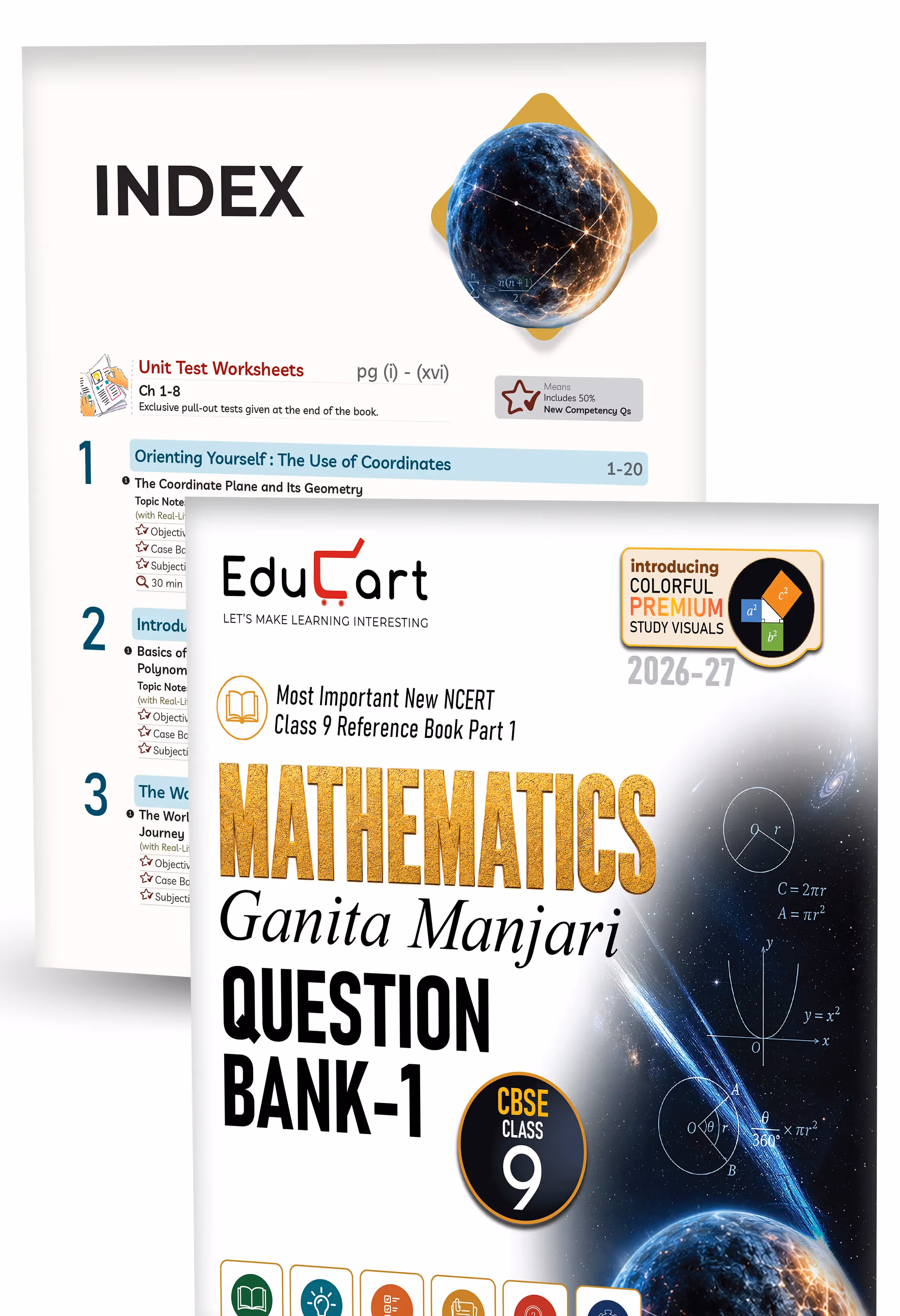 Educart CBSE Class 9 Question Bank 2027 Bundle of 3 Books | New NCERT Based Reference & Guidebook for 2026-27 | Science Exploration, Mathematics Ganita Manjari Part 1 & English Kaveri R1 & R2 With Pull-Out Worksheets
