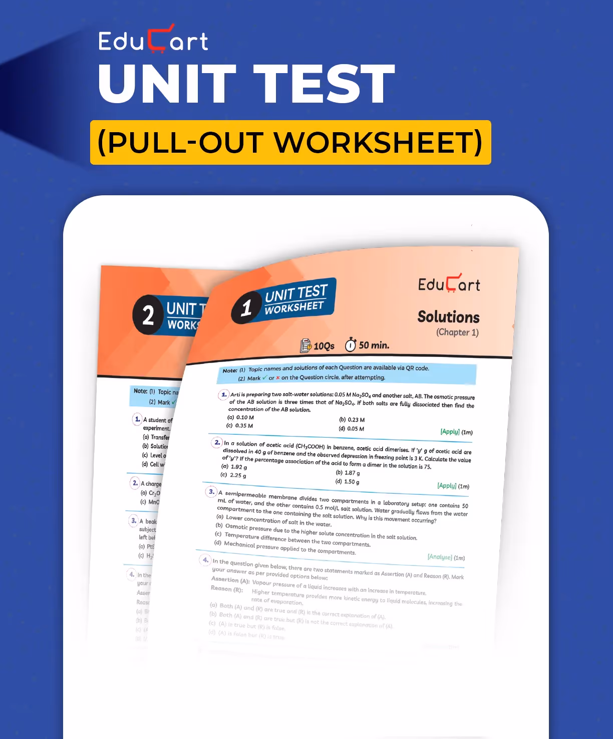 Educart CBSE Class 12 Chemistry One Shot Question Bank 2026–27 | NCERT Questions, PYQs & Competency-Based Qs | Unit Test Worksheet | Latest CBSE Syllabus & Exam Pattern 2027