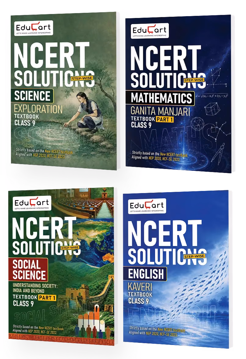Educart Class 9 Science, Mathematics, Social Science & English NCERT Textbook Solutions Bundle 2027 (2026-27)