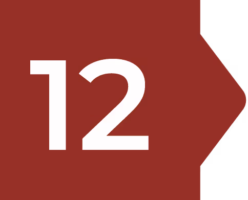 White number 12 on a maroon right-pointing arrow background.